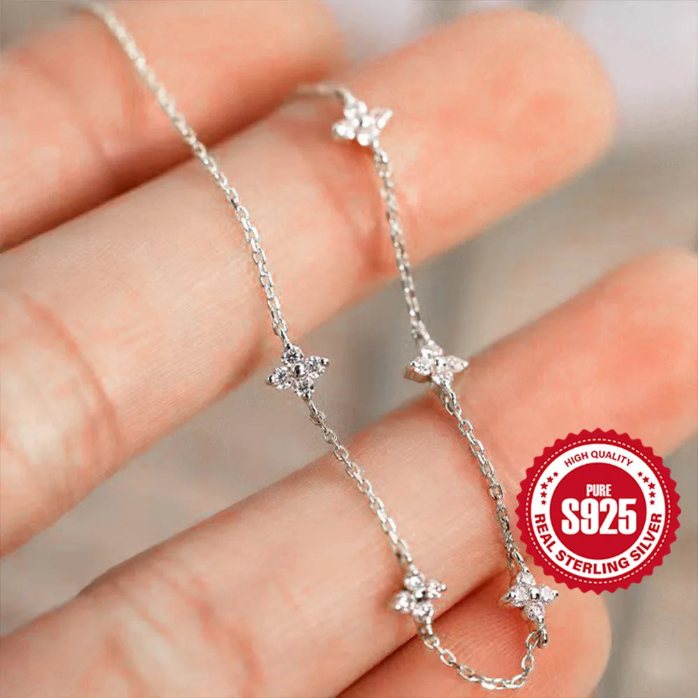 CANNER Simple Zircon Bracelet For Women 925 Sterling Silver Pendente Wedding Party Gold Chain Fine Jewelry Accessories 2023 Gift