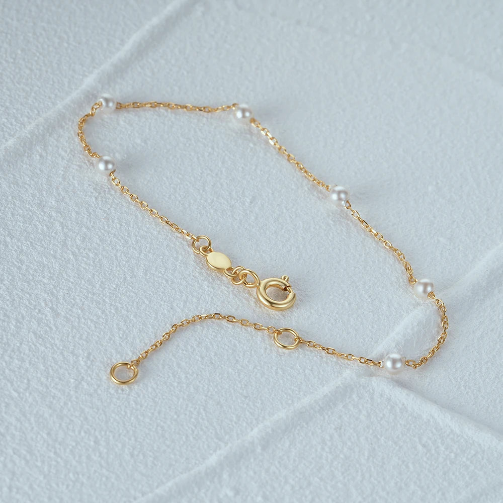 CANNER S925 Sterling Silver Bracelet For Women Stacked Wear Temperament Versatile Pearl Chains Bracelet Hand Ornament Jewelry