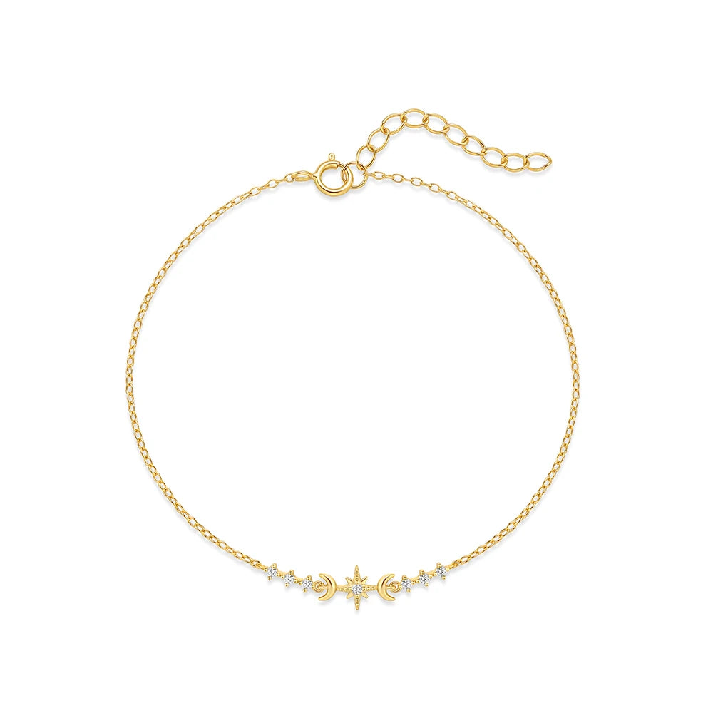 CANNER Simple Zircon Bracelet For Women 925 Sterling Silver Pendente Wedding Party Gold Chain Fine Jewelry Accessories 2023 Gift
