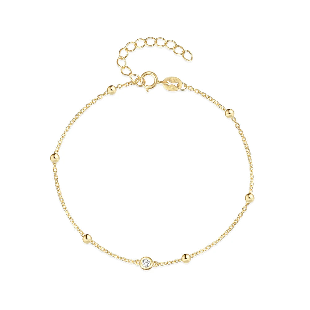 CANNER S925 Sterling Silver Bracelet For Women Stacked Wear Temperament Versatile Pearl Chains Bracelet Hand Ornament Jewelry