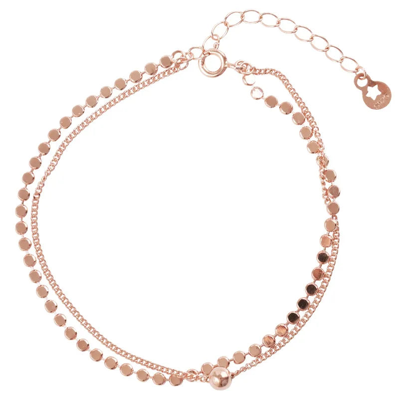 Girlfriend 925 Sterling Silver Chain Small Round Beads Bracelet Men And Women Elegant Charm  Birthday Party Gift Bridal Jewelry