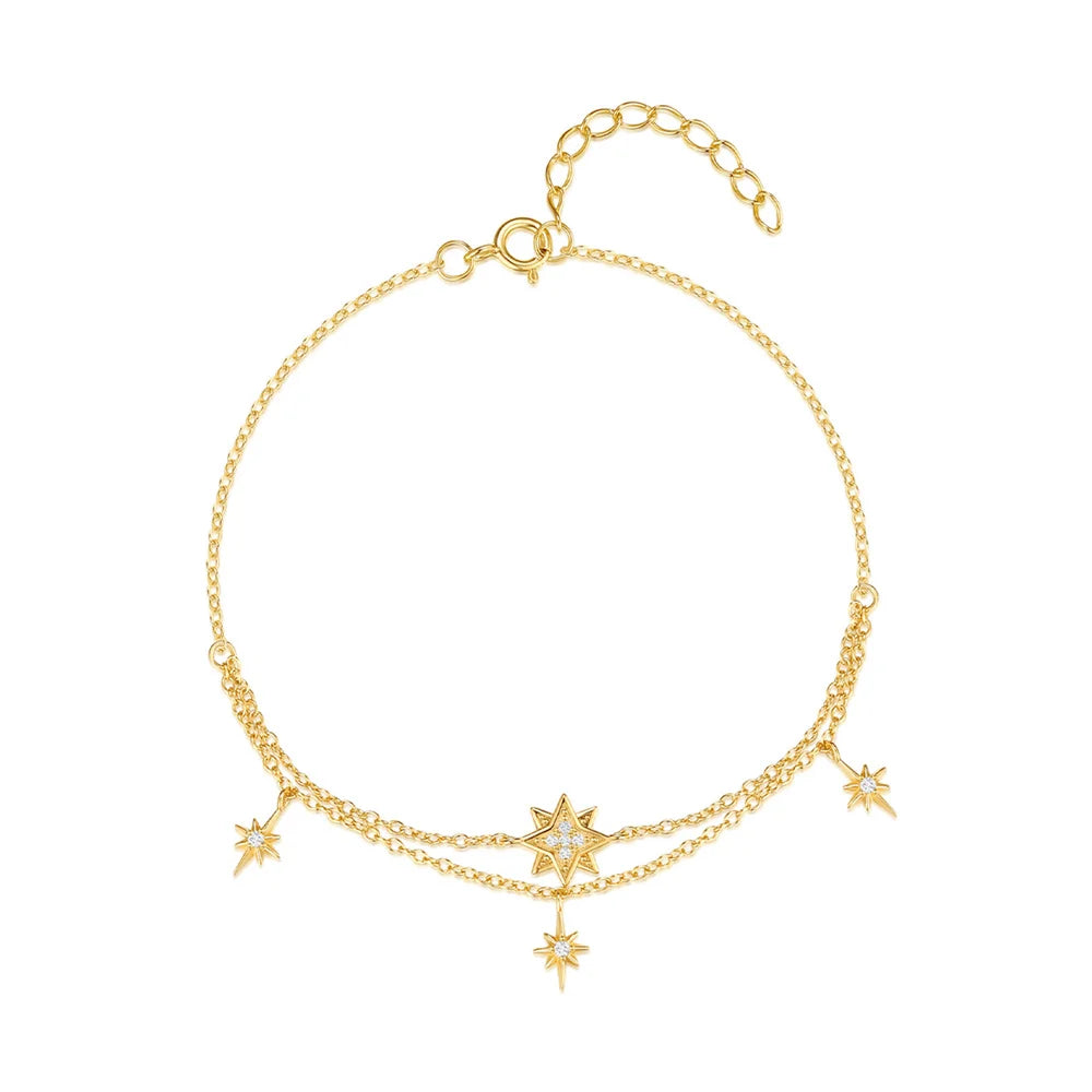 CANNER Simple Zircon Bracelet For Women 925 Sterling Silver Pendente Wedding Party Gold Chain Fine Jewelry Accessories 2023 Gift