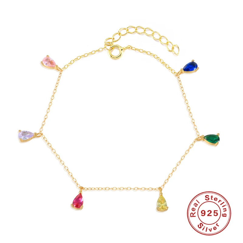CANNER Simple Zircon Bracelet For Women 925 Sterling Silver Pendente Wedding Party Gold Chain Fine Jewelry Accessories 2023 Gift