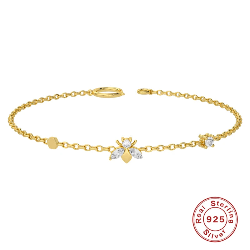 CANNER Simple Zircon Bracelet For Women 925 Sterling Silver Pendente Wedding Party Gold Chain Fine Jewelry Accessories 2023 Gift
