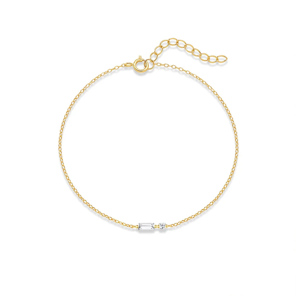 CANNER Simple Zircon Bracelet For Women 925 Sterling Silver Pendente Wedding Party Gold Chain Fine Jewelry Accessories 2023 Gift