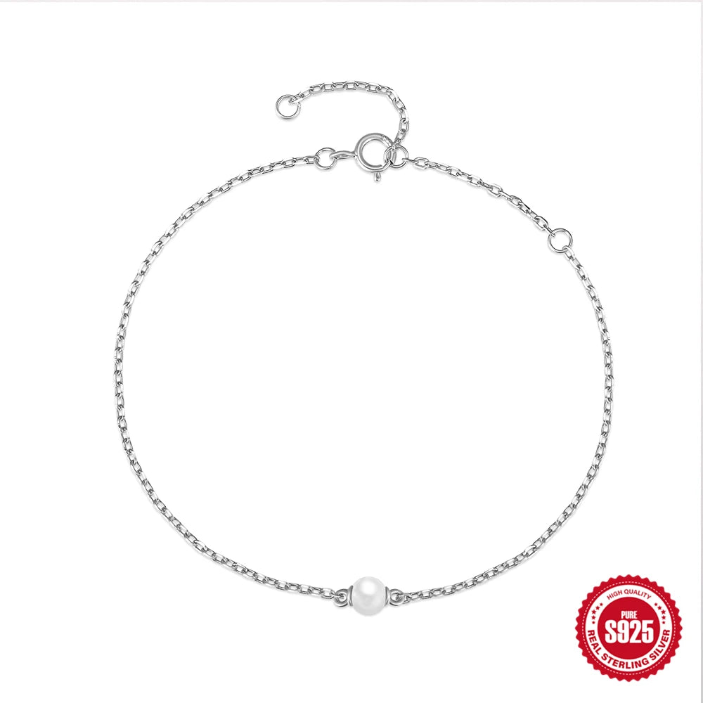 CANNER Simple Zircon Bracelet For Women 925 Sterling Silver Pendente Wedding Party Gold Chain Fine Jewelry Accessories 2023 Gift