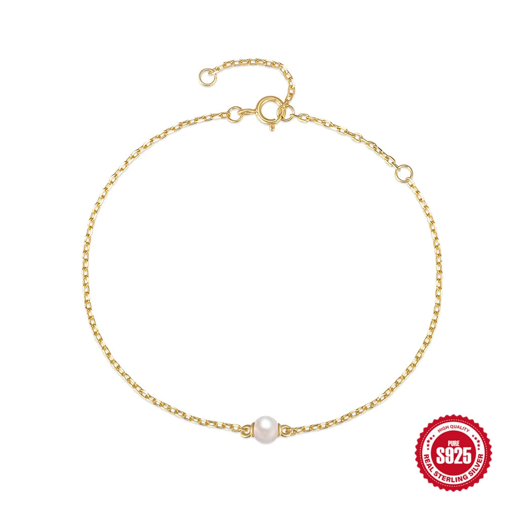 CANNER Simple Zircon Bracelet For Women 925 Sterling Silver Pendente Wedding Party Gold Chain Fine Jewelry Accessories 2023 Gift