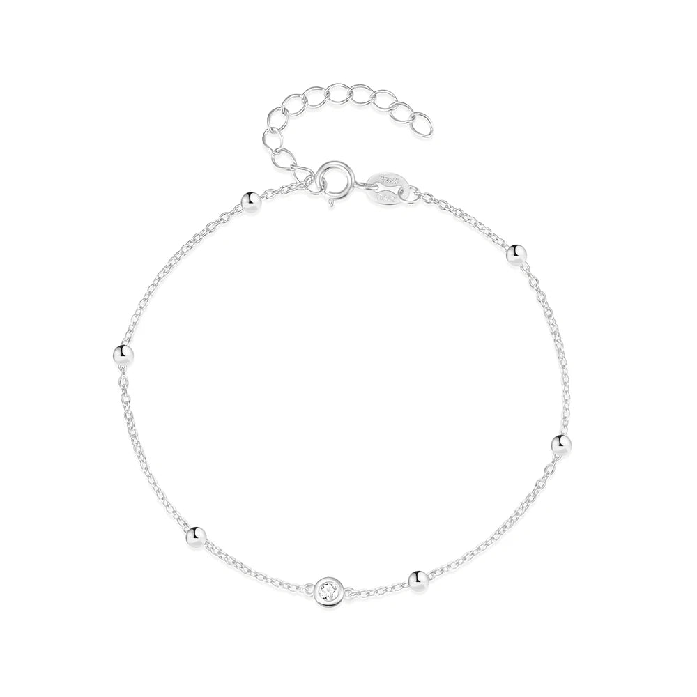 CANNER S925 Sterling Silver Bracelet For Women Stacked Wear Temperament Versatile Pearl Chains Bracelet Hand Ornament Jewelry