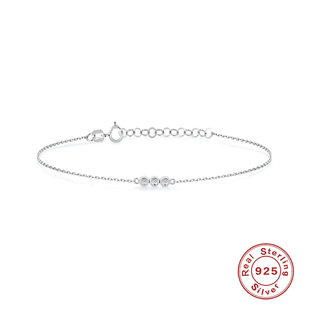 CANNER Simple Zircon Bracelet For Women 925 Sterling Silver Pendente Wedding Party Gold Chain Fine Jewelry Accessories 2023 Gift